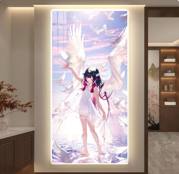 【海外代購】阿喵畫社 哥倫比亞和平之鴿 超長發光燈帶裝飾畫 