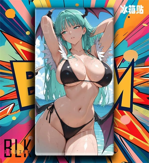 【海外代購】巴洛克《泳裝莫莉卡》惡魔戰士遊戲裝飾畫冰箱貼 