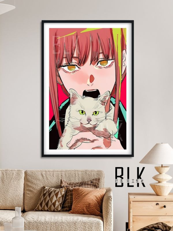 【海外代購】巴洛克 《貓咪瑪奇瑪》鏈鋸人蕾塞篇裝飾畫冰箱貼 