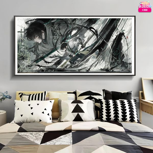 【海外代購】阿喵畫社 水墨風 墨染仇遠 8k主題高清裝飾畫 滑鼠墊 午睡毛毯  床頭地墊 