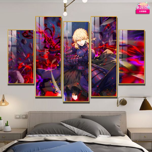 【海外代購】阿喵畫社 黑化saber 超大背景異形套組裝飾畫 