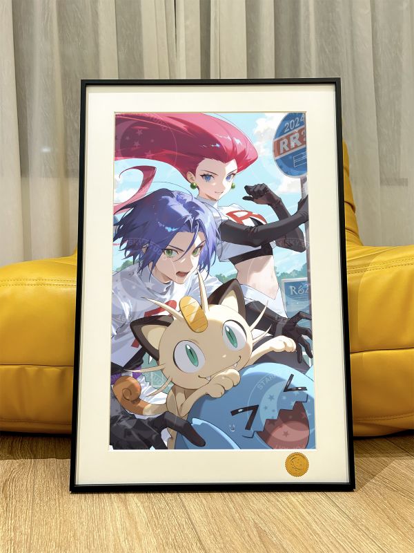 【海外代購】星空 《火箭隊》寶可夢神奇寶貝喵喵果然翁 裝飾畫 