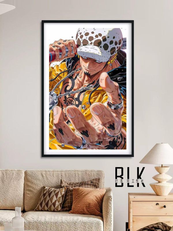 【海外代購】巴洛克《羅》Law特拉法爾加羅海賊王onepiece超新星路飛索隆七武海動漫裝飾畫 