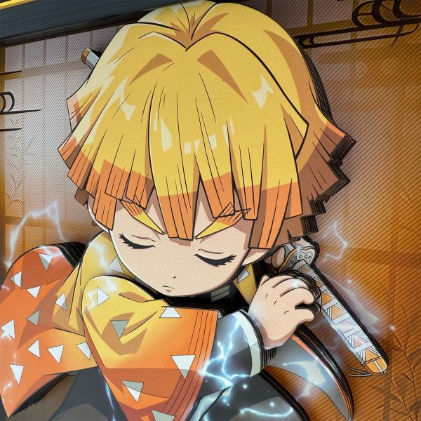 【海外代購】凹凸 PANDA 鬼滅之刃無限城篇 B款我妻善逸立體掛畫擺臺 