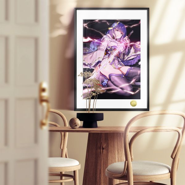 【海外代購】皇呱 《無想的一刀》 原神稻妻最美女武神雷電將軍無想的一刀週邊裝飾畫 午睡毯 地毯 