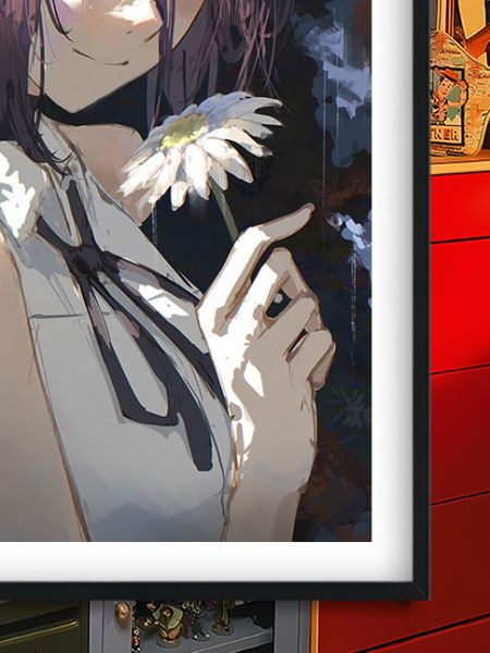 【海外代購】巴洛克 《雛菊蕾塞》電鋸人鏈鋸人瑪奇瑪電次Reze波姆Bomb炸彈惡魔動畫裝飾畫/冰箱貼 