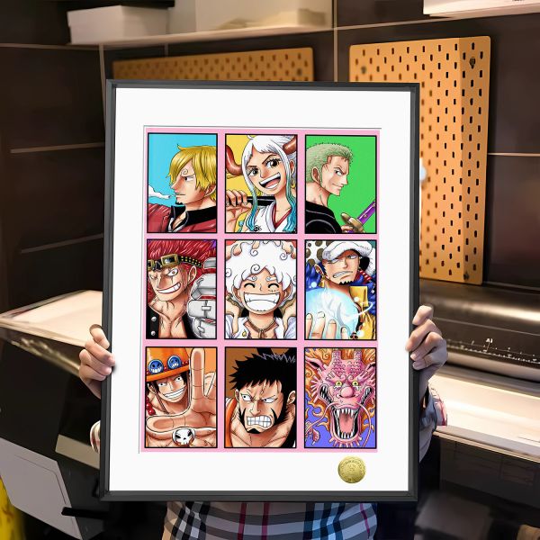 【海外代購】皇呱 《ONE PIECE九宮格》 海賊王主角團九宮格蒙奇·D·魯夫羅諾亞·佐羅娜美週邊裝飾畫 午睡毯 地毯 