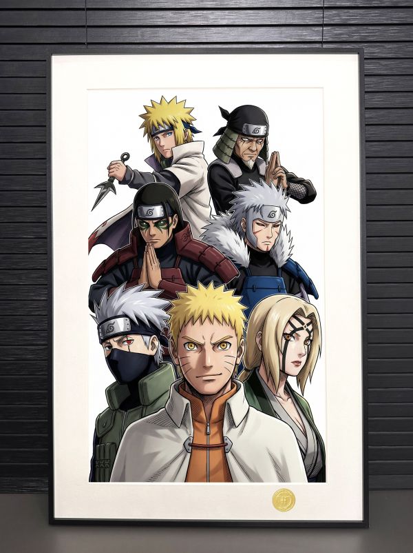 【海外代購】H2 《歷代火影》火影忍者鳴人卡卡西波風水門綱手千手柱間裝飾畫 