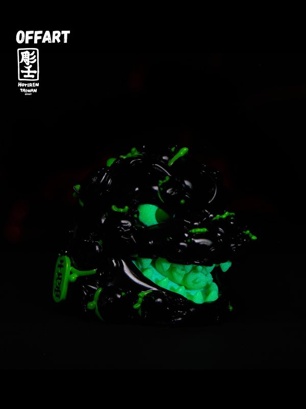 【預定】OFFART 阿壬 百貓紅蓮 Mini 迷你招財頭雕－墨翠曜夜 