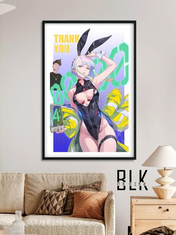 【海外代購】巴洛克 《兔女郎露西》賽博朋克邊緣行者裝飾畫冰箱貼 