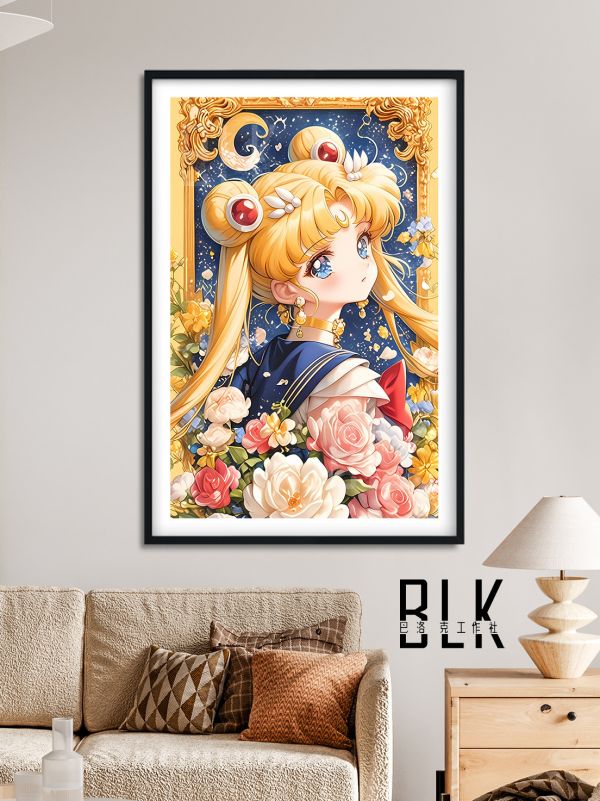 【海外代購】巴洛克 《花園水兵月》美少女戰士月野兔小兔倩妮迪公主Sailor Moon動漫裝飾畫冰箱貼 