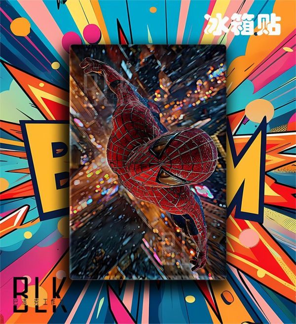 【海外代購】巴洛克 《出擊蜘蛛人》Spider-Man漫威彼得帕克復仇者聯盟動漫裝飾畫冰箱貼 