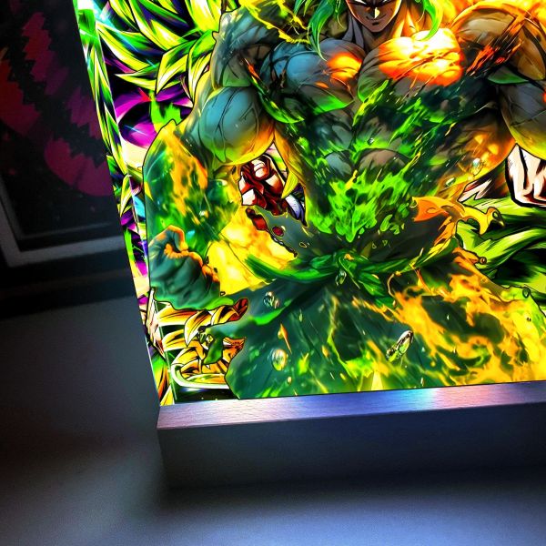 【海外代購】阿喵畫社 戰力全開布羅利發光 大號1.9cm特效發光手辦架展示磚 