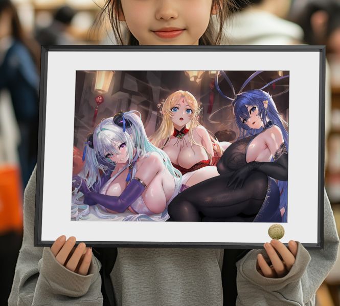 【海外代購】皇呱 《旗袍派對》 碧藍航線布列斯特、奇爾沙治、新澤西旗袍派對週邊裝飾畫 午睡毯 地毯 