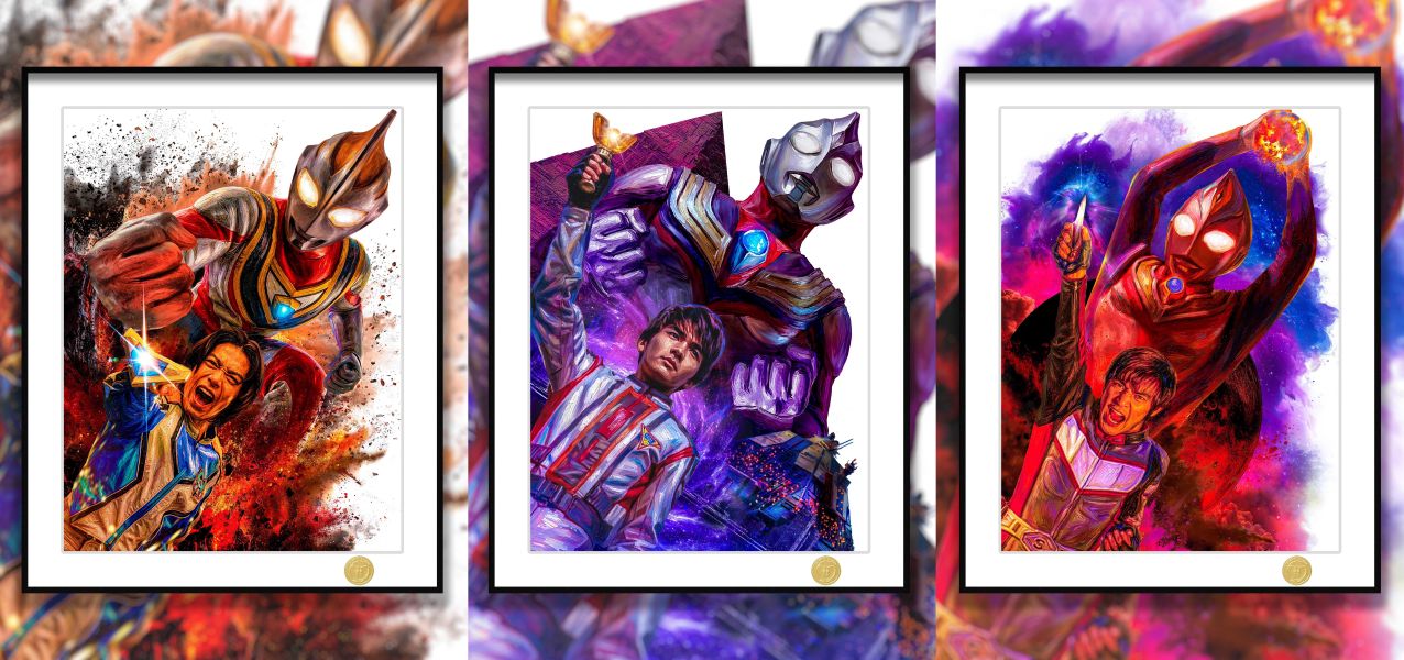 【海外代購】H2 《平成三傑》迪迦蓋亞戴拿奧特曼Ultraman電競房臥室裝飾畫 