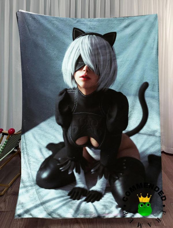 【海外代購】皇呱 《貓女僕尤爾哈2B》尼爾：自動人形裝飾畫 午睡毯 地毯 