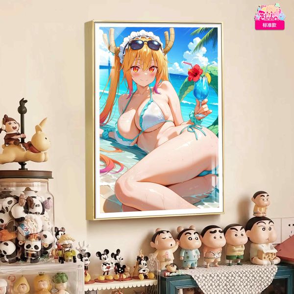 【海外代購】阿喵畫社 小林家的龍女僕 海景風情 托爾 主題8k高清裝飾畫 午睡毛毯 牆面掛毯 床頭地墊 冰箱貼 