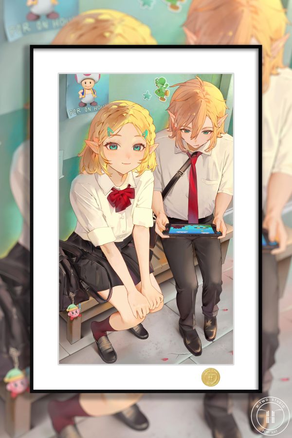 【海外代購】H2 《校服薩爾達林克》薩爾達傳說王國之淚曠野之息任天堂裝飾畫 