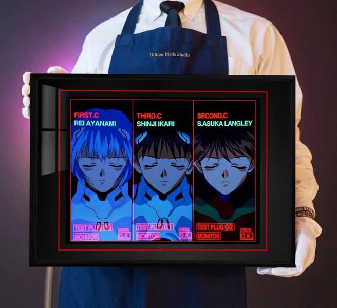 【海外代購】千鳥社 eva 綾波麗 明日香 裝飾畫 