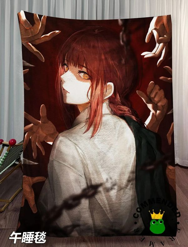 【海外代購】皇呱 《支配惡魔瑪奇瑪》電鋸人惡魔獵人裝飾畫 午睡毯 地毯 