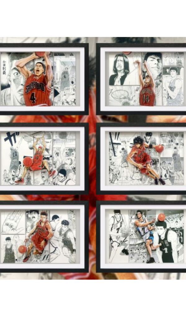 【海外代購】神秘畫廊 3D紙藝立體畫 灌籃高手 五虎將 