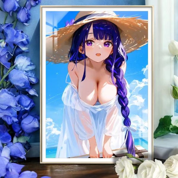 【海外代購】阿喵畫社 海邊旅行 雷電將軍 12k超清裝飾 