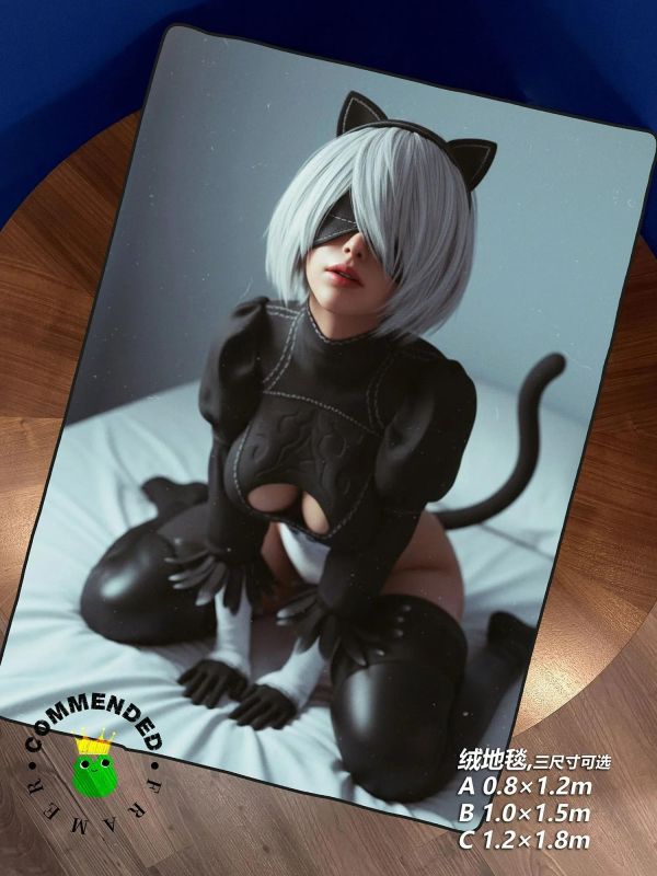 【海外代購】皇呱 《貓女僕尤爾哈2B》尼爾：自動人形裝飾畫 午睡毯 地毯 