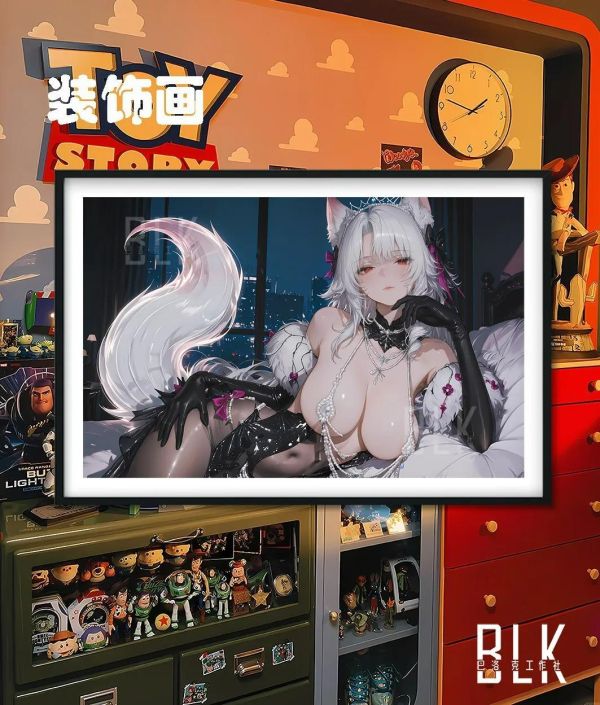 【海外代購】巴洛克 《側躺朧嫣》塵白禁區裝飾畫冰箱貼 