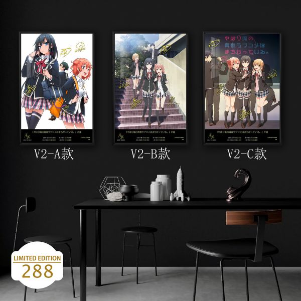 【海外代購】千鳥社 《春物 第二彈》我的青春戀愛物語比企谷雪之下雪乃一色彩羽聲優簽名裝飾畫 