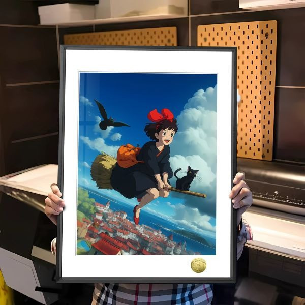 【海外代購】皇呱 《魔女宅急便》小魔女琪琪與黑貓吉吉修行之旅裝飾畫 