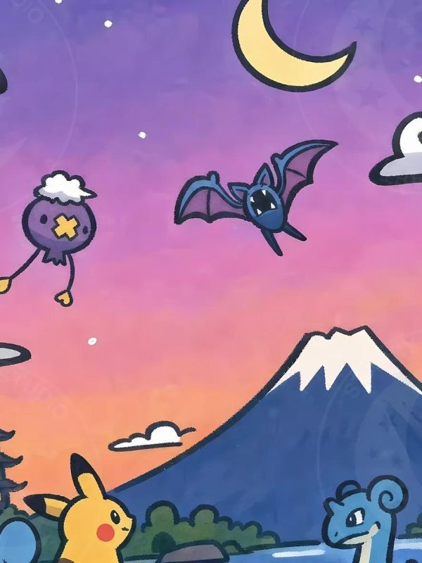【海外代購】星空《富士山小精靈》拉普拉斯寶可夢30週年裝飾畫 