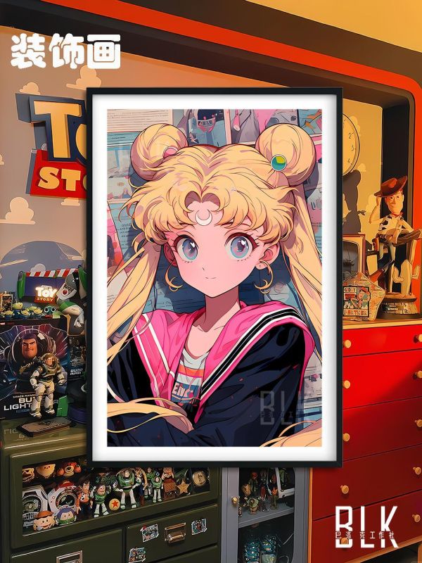 【海外代購】巴洛克 《港風月野兔》Sailor Moon美少女戰士月野兔倩妮迪公主動漫裝飾畫冰箱貼 