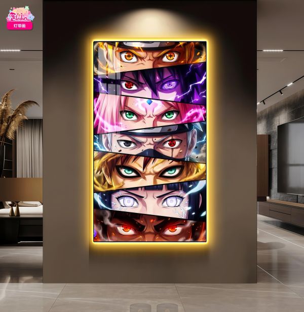 【海外代購】阿喵畫社 火影忍者眼神殺堅定意志-燈帶畫 新品發布氛圍感8k超清燈帶畫 