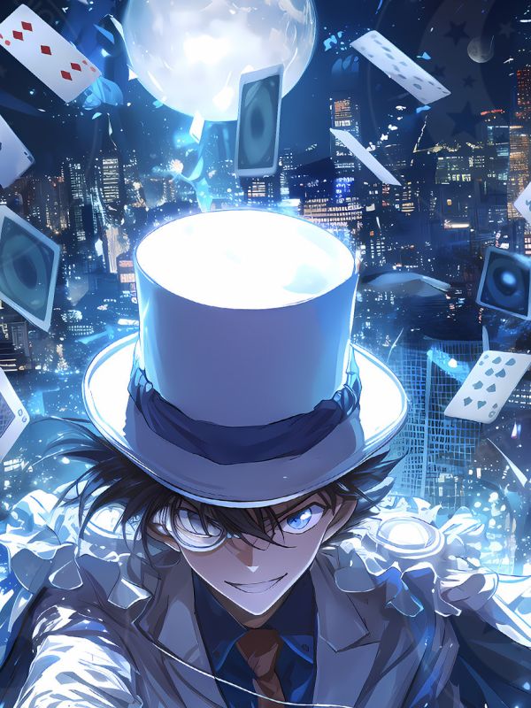 【海外代購】星空 《紙牌基德》怪盜基德黑羽快斗名偵探柯南Kuroba Kaito動畫二次元裝飾畫 