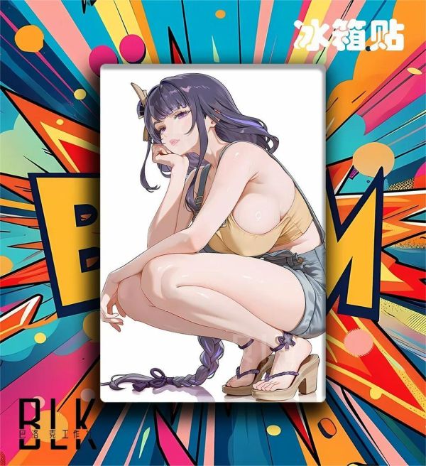 【海外代購】巴洛克 《蹲姿雷電》原神影稻妻裝飾畫冰箱貼 