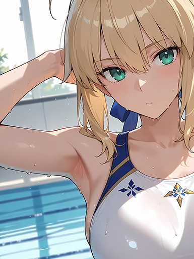 【海外代購】巴洛克  《泳池saber》Fate/stay night吾王阿爾托莉雅·潘德拉貢亞瑟王二次元裝飾畫冰箱貼 