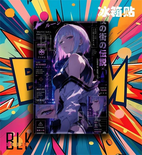 【海外代購】巴洛克 《賽博露西》賽博朋克邊緣行者裝飾畫冰箱貼 