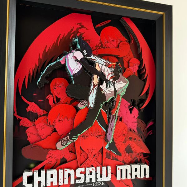 【海外代購】凹凸Panda 鏈鋸人蕾塞G款紙藝立體裝飾畫 