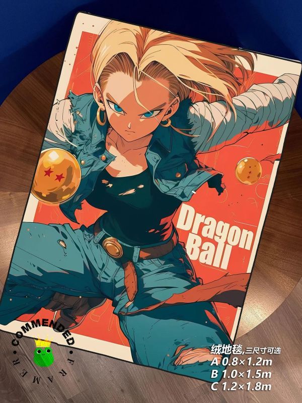 【海外代購】皇呱《帥氣18號》龍珠超帥氣人造人18號同人裝飾畫 午睡毯 地毯 