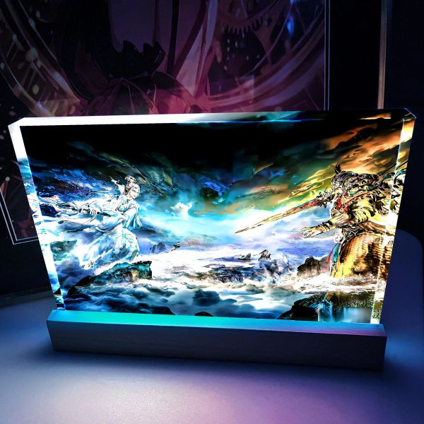 【海外代購】阿喵畫社 與劍同行 一劍開穗山發光卡磚 2cm厚大號特效發光手辦架展示磚 