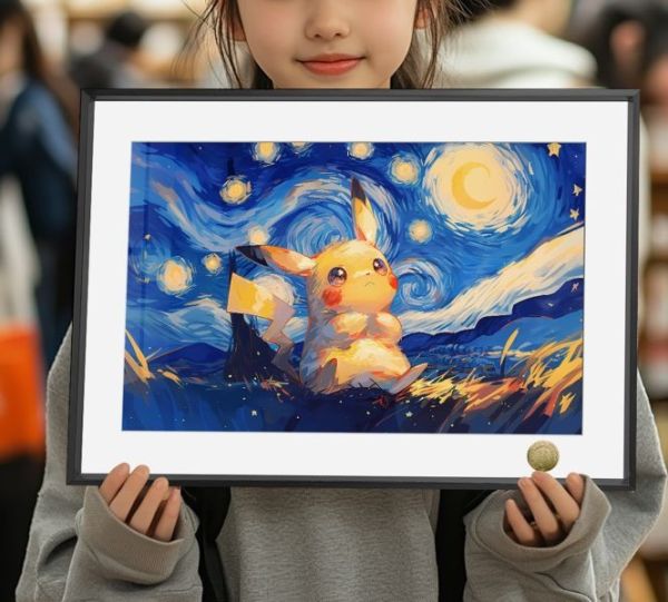 【海外代購】皇呱《星空皮卡丘》精靈寶可夢星空皮卡丘裝飾畫 午睡毯 地毯 