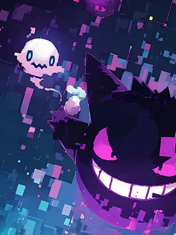 【海外代購】巴洛克《像素化耿鬼》Gengar寶可夢裝飾畫冰箱貼 