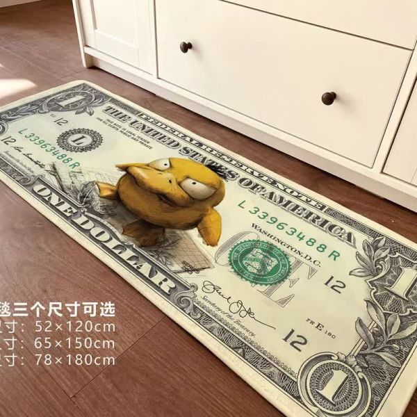 【海外代購】千鳥社 可達鴨美元 裝飾畫 地毯 