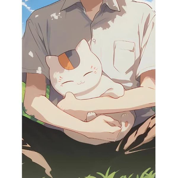 【海外代購】星空 夏目貴志 夏目友人帳斑貓咪老師裝飾畫 
