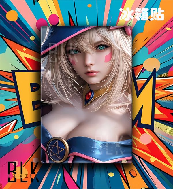 【海外代購】巴洛克 《魔法美少女》遊戲王武藤遊戲海馬天空龍卡牌三幻神動漫裝飾畫冰箱貼 