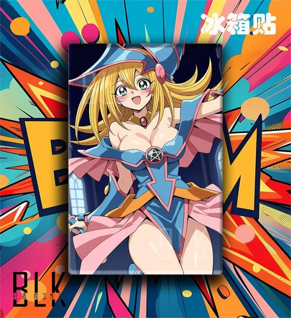 【海外代購】巴洛克 《可愛魔導女孩》遊戲王阿圖姆三幻神黑魔導青眼白龍裝飾畫冰箱貼 