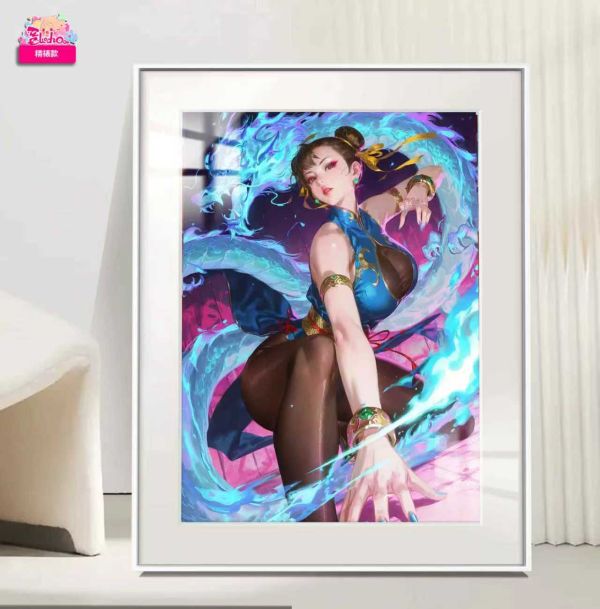 【海外代購】阿喵畫社 龍吟春麗 展館級8k超清精裱畫 牆面掛毯 冰箱貼 