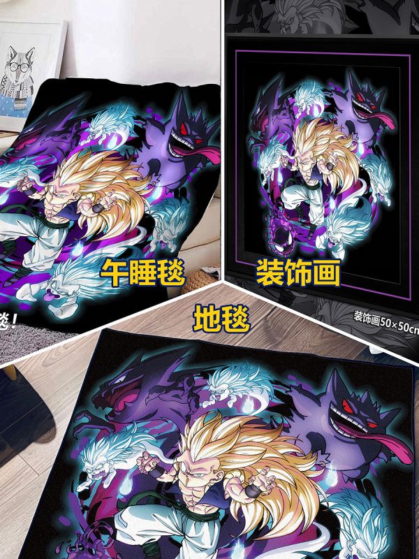 【海外代購】千鳥社 《悟天克斯 耿鬼》悟天克斯耿鬼萬聖節龍珠寶可夢鬼斯通午睡毯地毯裝飾畫 