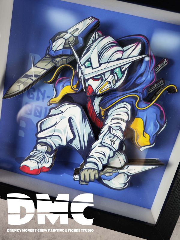 【海外代購】【34*34CM】Drunky Monkey Crew 醉猴組 高達 Gundam 立體裝飾畫 