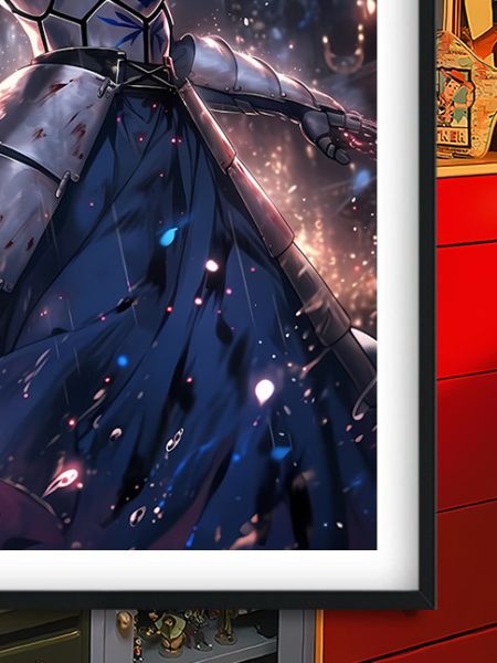 【海外代購】巴洛克 《雨中saber》Fate亞瑟王騎士王吾王阿爾托莉雅·潘德拉貢動畫裝飾畫冰箱貼 